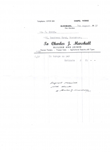 Charles J Marshall Receipt August 1958